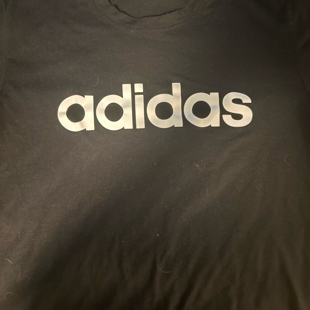 Adidas Black Tee with Silver Logo